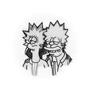 Bart and Lisa Simpson caring for each other  tattoo design idea