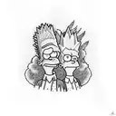 Bart simpson and Lisa Simpson siblings tattoo design idea
