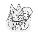 Bart simpson and Lisa Simpson siblings tattoo design idea