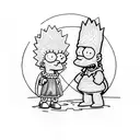 Bart simpson and Lisa Simpson siblings tattoo design idea
