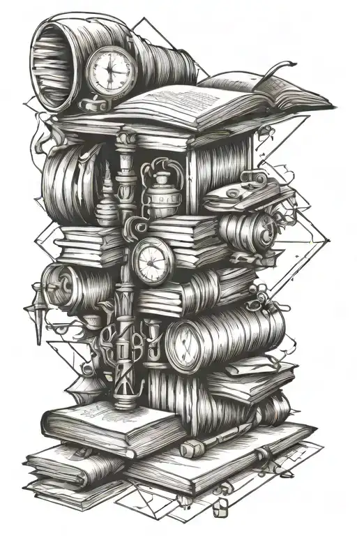 Incorporate elements of homeschooling such as books and pencils with a biblical scripture to represent the client's dedication to educating their children tattoo design idea