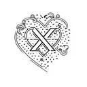 The initial G with a heart key tattoo design idea