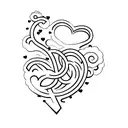 The initial G with a heart key tattoo design idea
