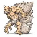sisyphus pushing a rock tattoo design idea