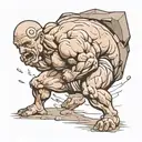 sisyphus pushing a rock tattoo design idea