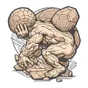 sisyphus pushing a rock tattoo design idea