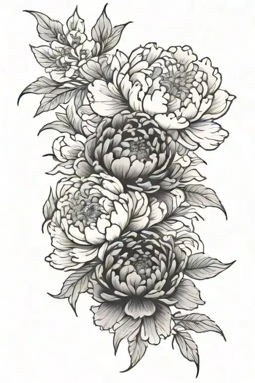 Japanese Peony tattoo design idea