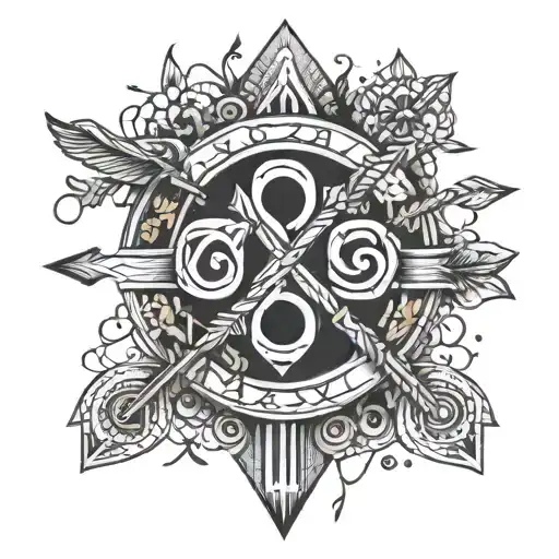 friendship arrows crossed and infinity symbol tattoo design idea