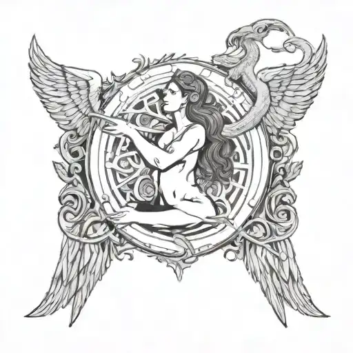 Lilith and symbol tattoo design idea