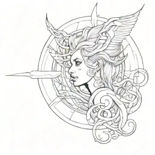 Lilith symbol tattoo design idea