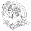 Lilith and symbol tattoo design idea