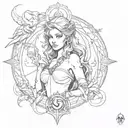 Lilith and symbol tattoo design idea