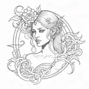 Lilith and symbol tattoo design idea