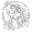 Lilith and symbol tattoo design idea