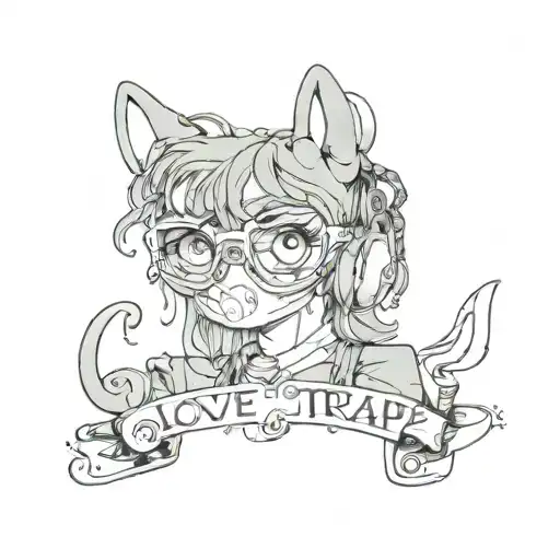 love and trap music tattoo design idea