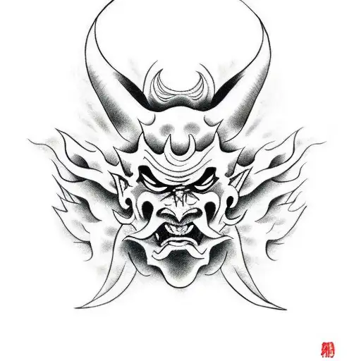 devil & angel on thrones tattoo design idea