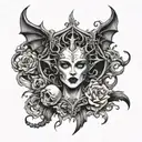 vamp goth full back tattoo design tattoo design idea