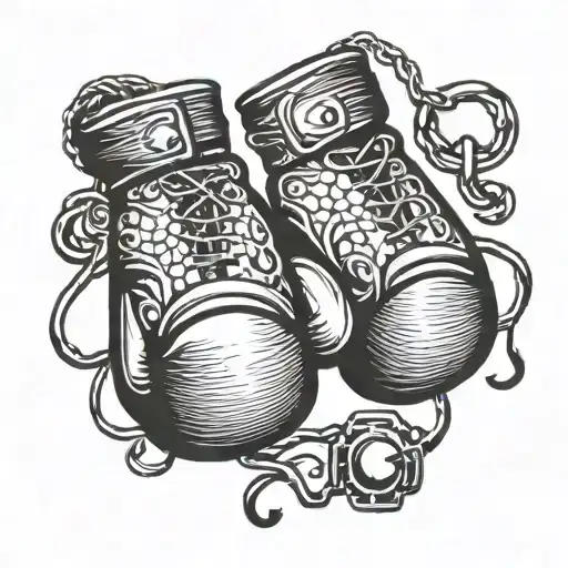 boxing gloves laced   tattoo design idea