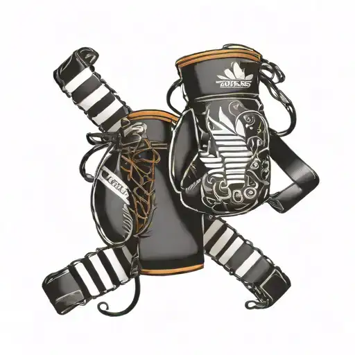 boxing gloves laced adidas logo tattoo design idea