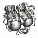 boxing gloves laced   tattoo design idea