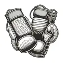 boxing gloves laced   tattoo design idea