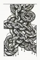 broken chain links tattoo design idea