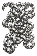 broken chain links tattoo design idea