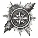 A forearm tattoo of a compass rose with a map of the world in the background, representing the client's passion for travel tattoo design idea