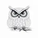 lace type owl perched on a tree branch in a midevial setting with t a cobblestone wall in the background tattoo design idea