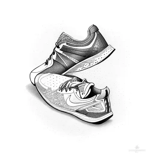 road bike, running shoes, swimming goggles tattoo design idea