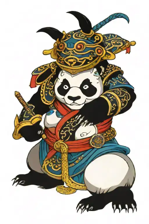 Panda Warrior Soldier tattoo design idea