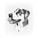 A realistic portrait of the client's beloved dog with a passport in its mouth, symbolizing the freedom to travel tattoo design idea