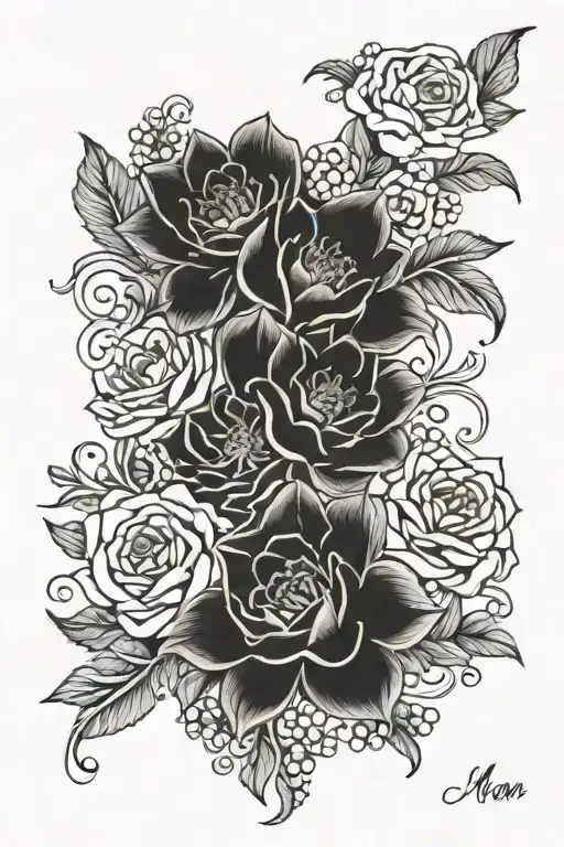 mum and grandmother memorial tattoo tattoo design idea