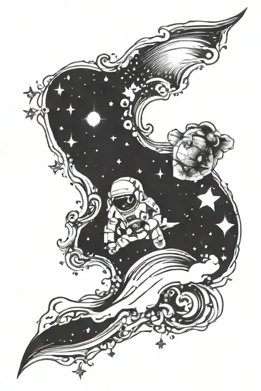 milky way tattoo design idea