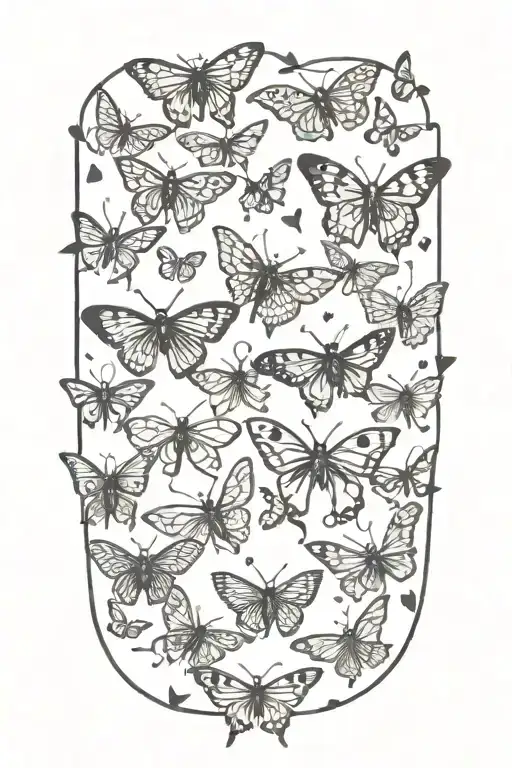 swarm of moths flying tattoo design idea