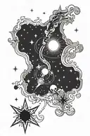 milky way tattoo design idea