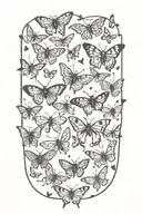 swarm of moths flying tattoo design idea