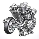 motorcycle engine tattoo design idea