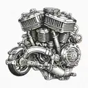 motorcycle engine tattoo design idea
