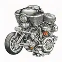 motorcycle engine tattoo design idea