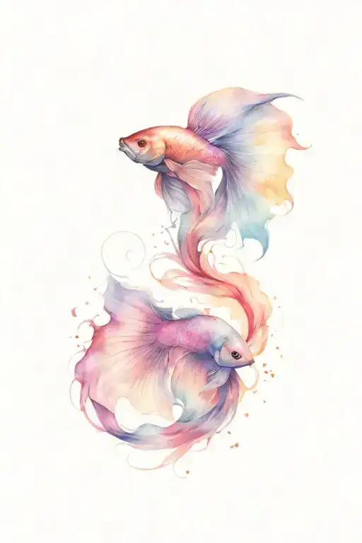 Betta fish tattoo design idea