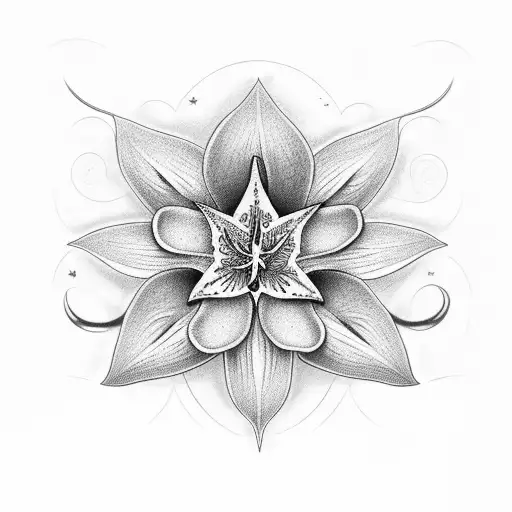 Star gazer lily tattoo design idea