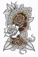 upside down rose with snake wrapping tattoo design idea