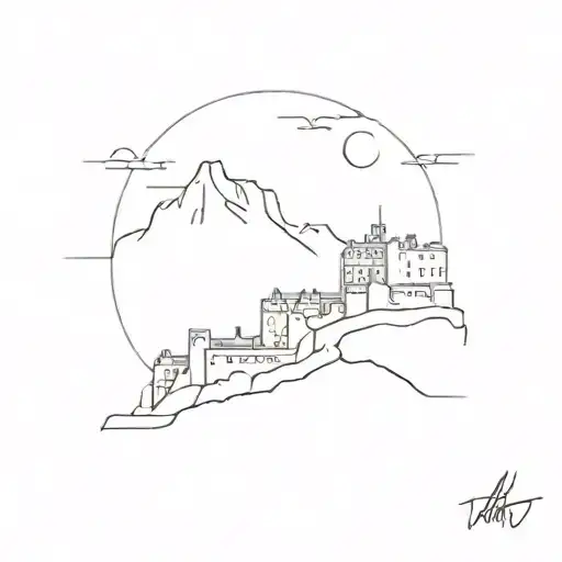 Edinburgh castle tattoo design idea