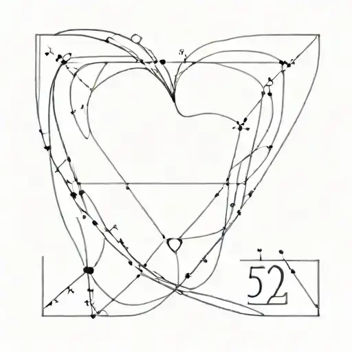 heart and coordinates 52° 51' 22N tattoo design idea