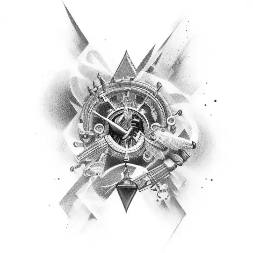 tattoo sleeve design with electric guitars tattoo design idea