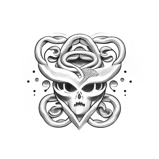 Mystic, Brain, snake tattoo design idea