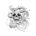 Mystic, Brain, snake tattoo design idea