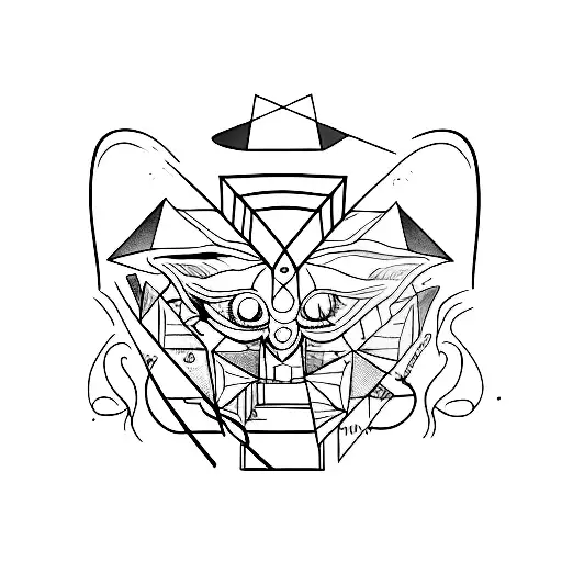 One-eyed triangle tattoo design idea