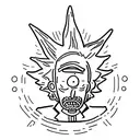 Rick and Morty who are masters and have devil horns on their heads tattoo design idea